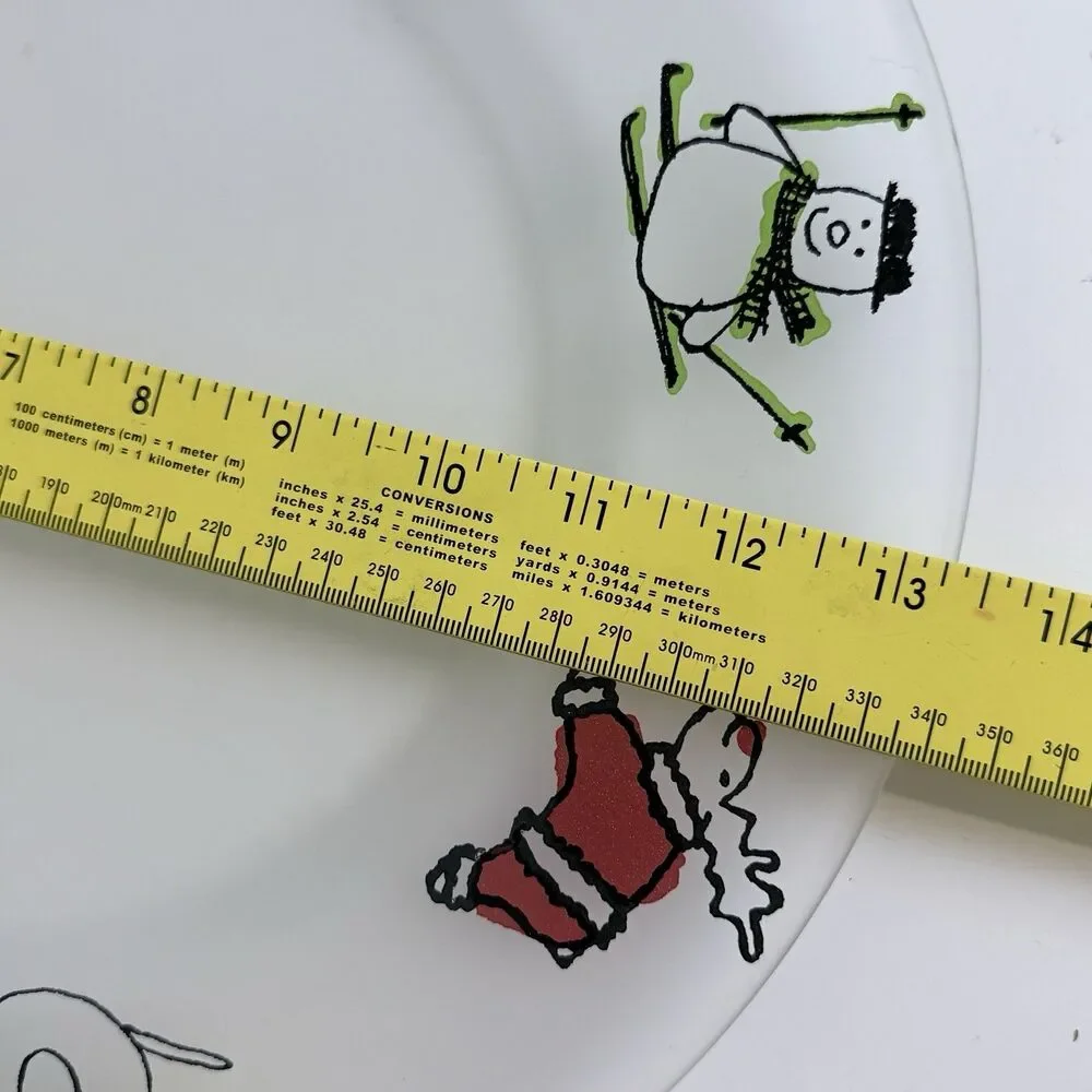 Vintage Dartington Designs Frosted Glass Holiday Winter Christmas Platter 80s